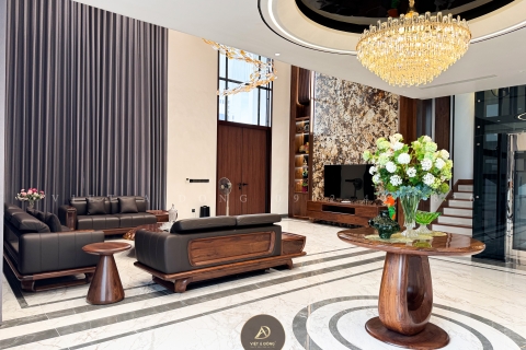 Thi công nội thất biệt thự gỗ óc chó tại Hải Phòng - Chị Trang